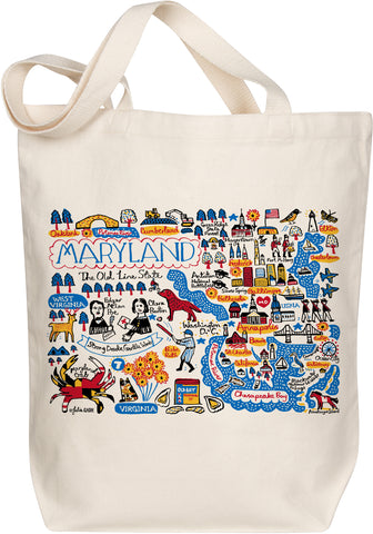 Maryland Boutique Map Art Tote