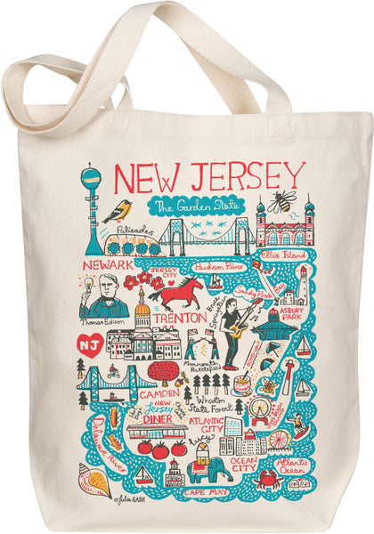 Asbury Park, New Jersey, USA City Map Cotton Shopper Tote Bag - Super Cool  Totes