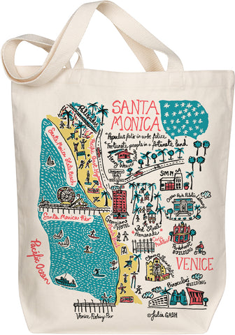 Santa Monica Boutique Map Art Tote