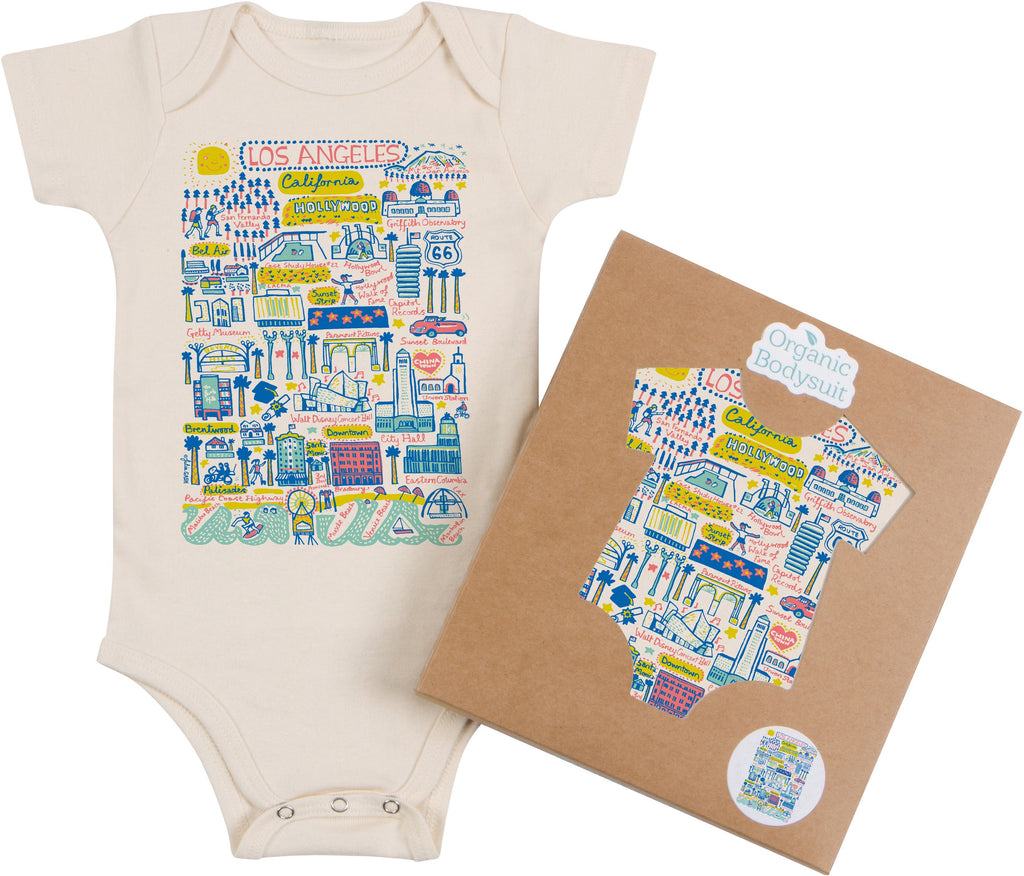 Los Angeles Map Art Organic Cotton Baby Bodysuit or Toddler Tee by Morado Designs