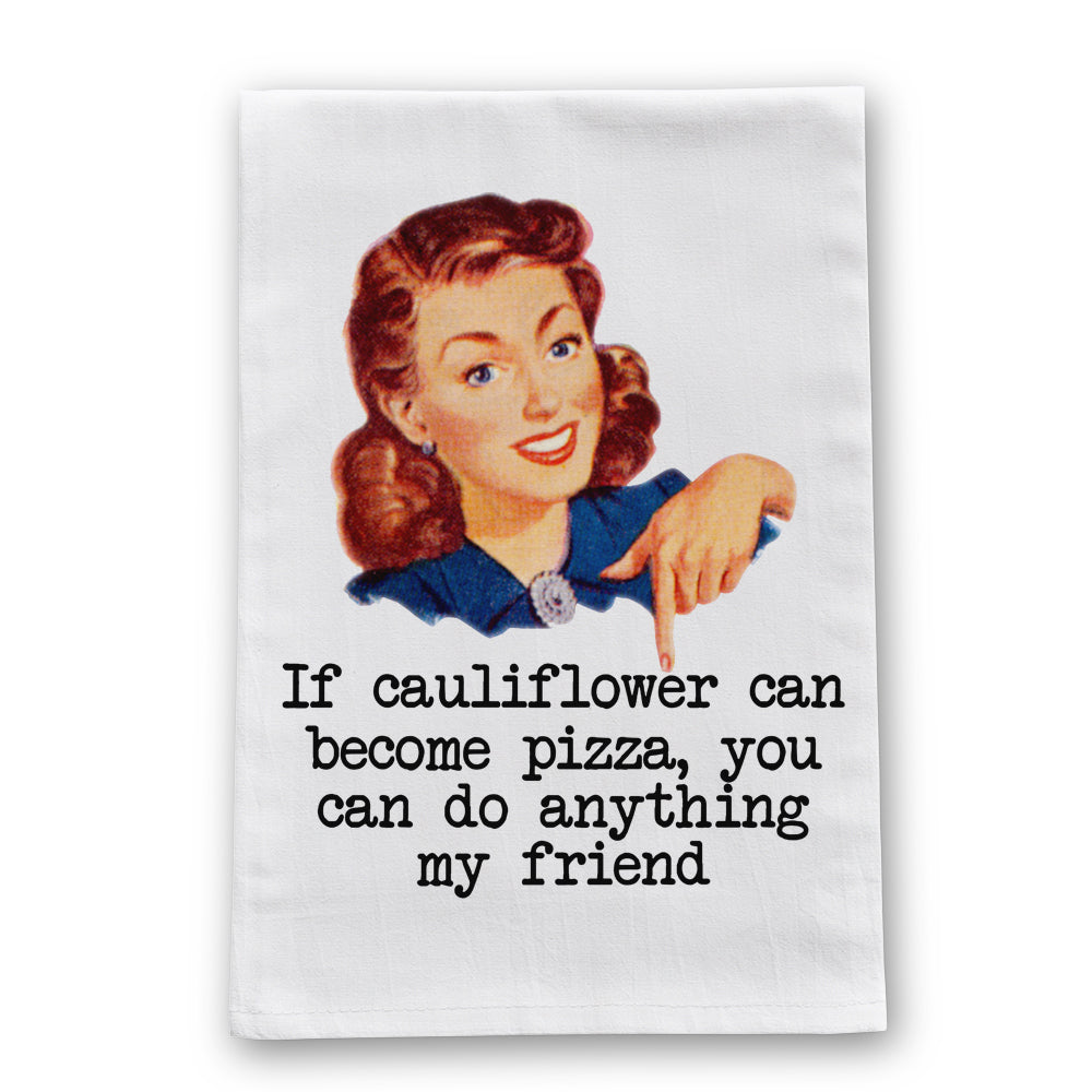 Cauliflower Pizza Tea Towel
