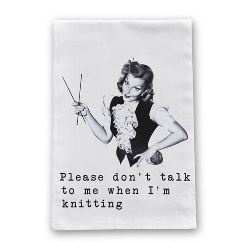 When I'm Knitting Tea Towel