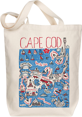 Cape Cod Map Art Organic Cotton Tote – Illustrated by Julia Gash