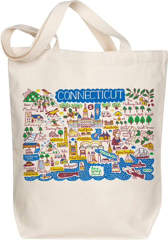 Connecticut Boutique Map Art Tote