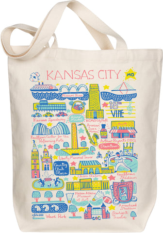 Kansas City Map Art Organic Cotton Tote – Illustrated by Julia Gash