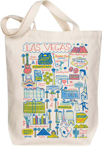 Las Vegas Map Art Organic Cotton Tote – Illustrated by Julia Gash