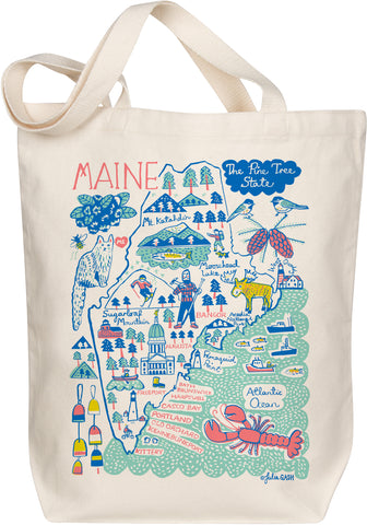 Maine Boutique Map Art Tote