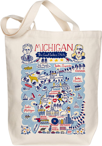 Michigan Boutique Map Art Tote