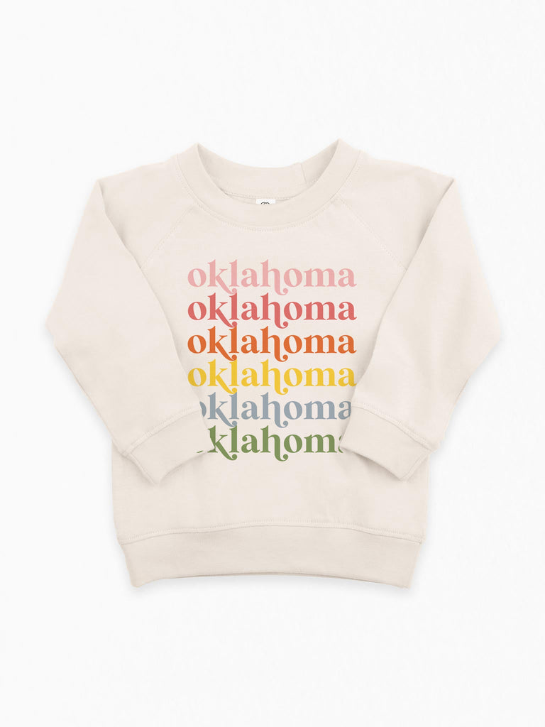 Moonbeam Repeat Muted Organic Pullover for Kids – Customizable Cotton Top in Muted Tones