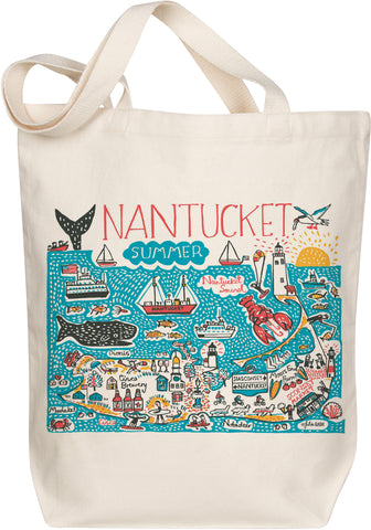 Nantucket Boutique Map Art Tote