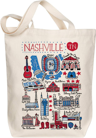 Nashville Map Art Organic Cotton Tote – Illustrated by Julia Gash