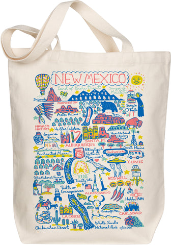 New Mexico Map Art Organic Cotton Tote – Illustrated by Julia Gash