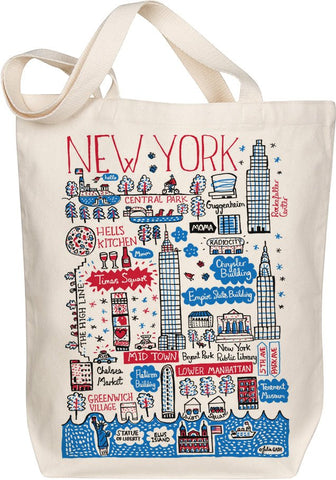 New York City Map Art Organic Cotton Tote – Illustrated by Julia Gash