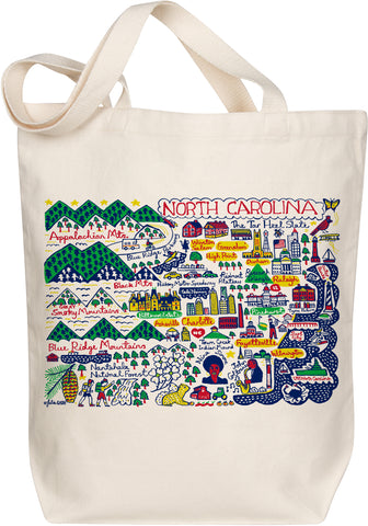 North Carolina Boutique Map Art Tote