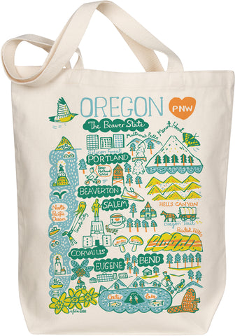 Oregon Boutique Map Art Tote - Evergreen