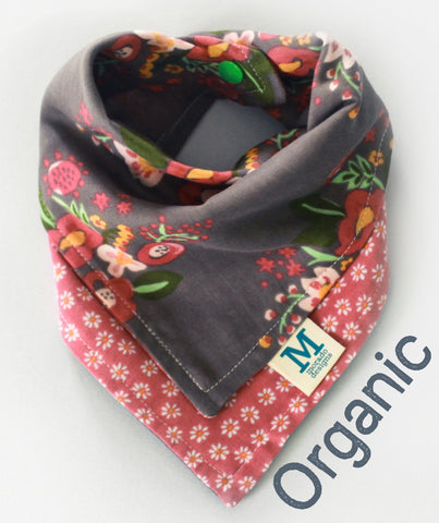 Organic Reversible Daisies Bandana Bib