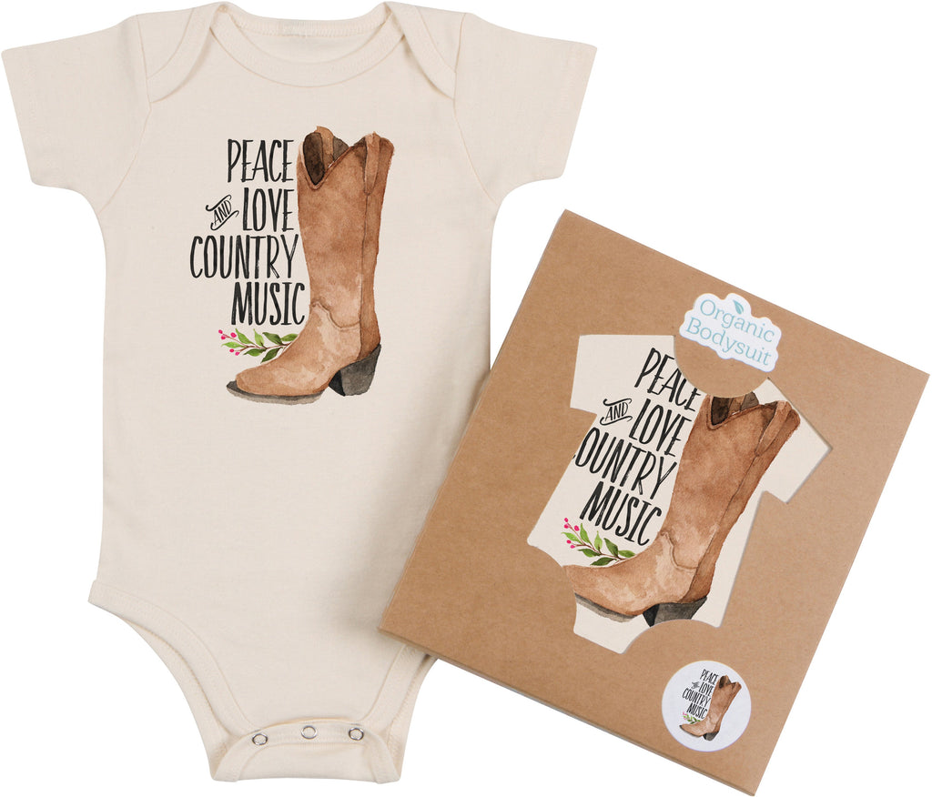 Peace Love Country Music Bodysuit - Morado Designs