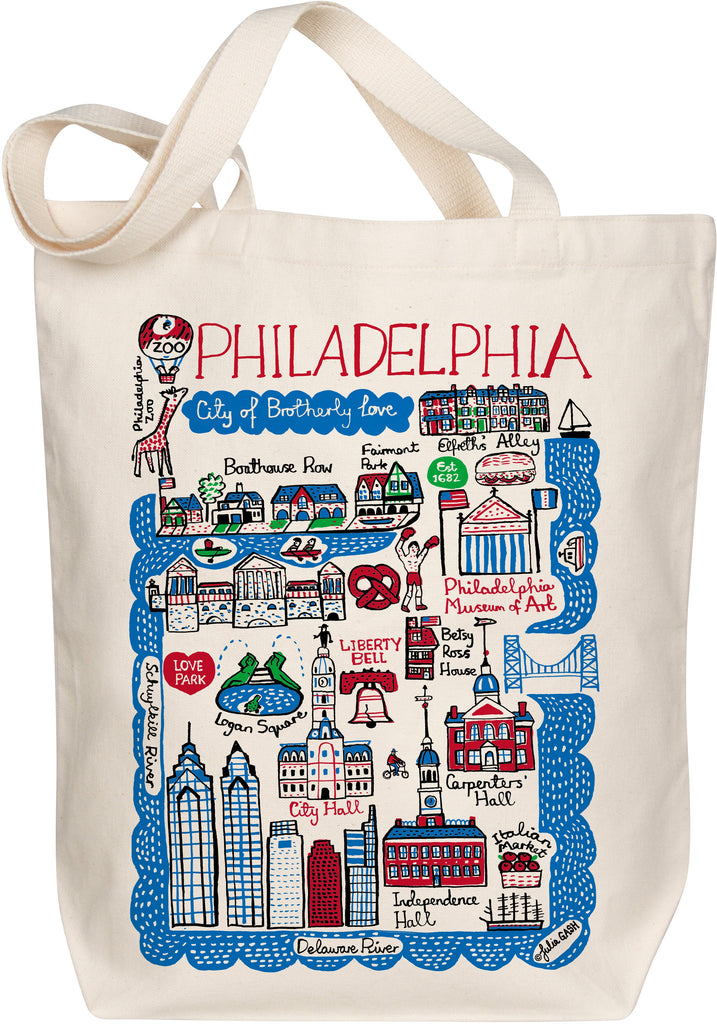 Philadelphia Map Art Organic Cotton Tote Bag by Julia Gash