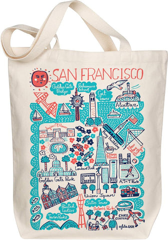 San Francisco Map Art Organic Cotton Tote – Illustrated by Julia Gash