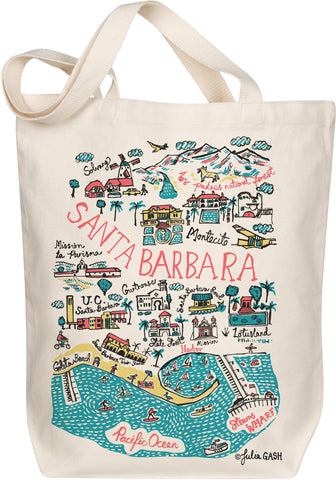 Santa Barbara Boutique Map Art Tote