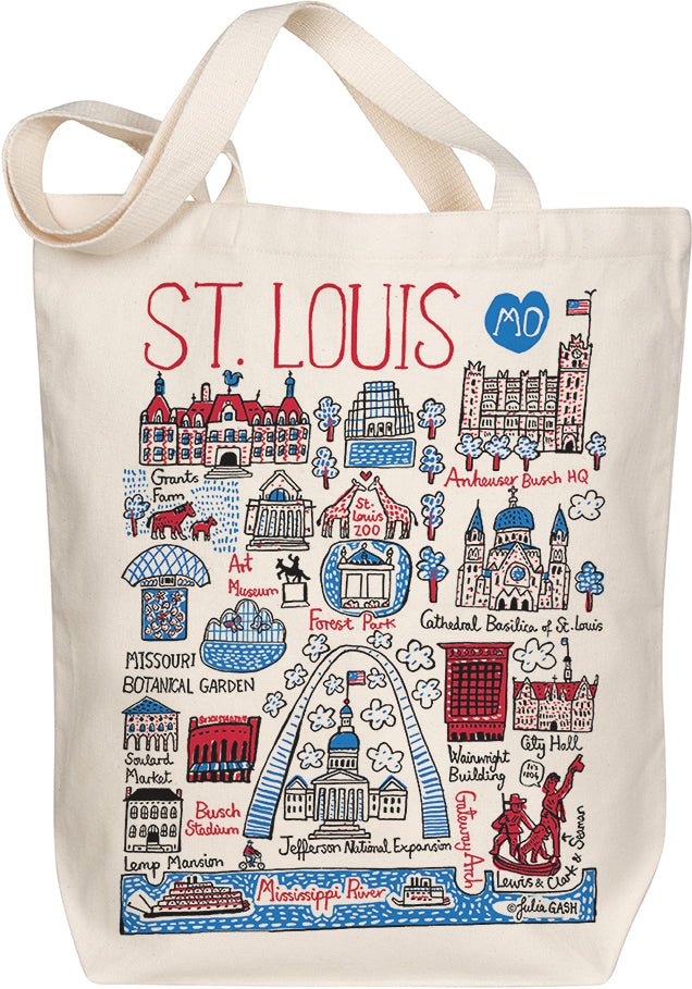 St. Louis Map Art Organic Cotton Tote Bag by Julia Gash