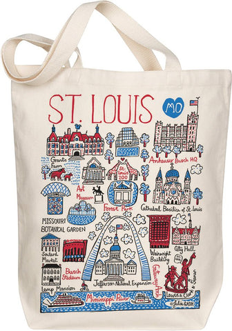 St. Louis Map Art Organic Cotton Tote – Illustrated by Julia Gash