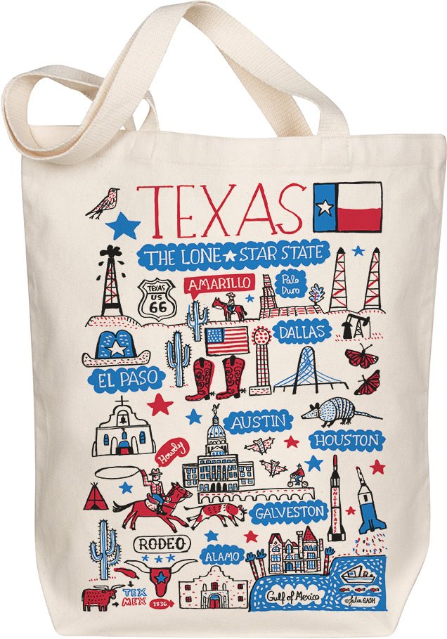 exas Map Art Organic Cotton Tote Bag by Morado Designs